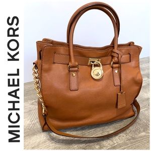 Michael Kors Camel color leather satchel hand bag